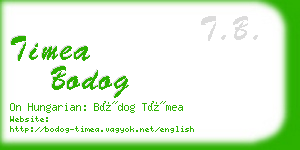 timea bodog business card